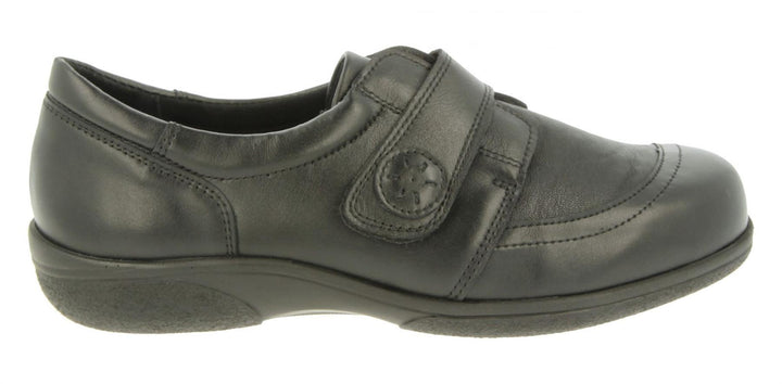Womens Wide Fit DB Owl Shoes in Black / Stretch - Image 1