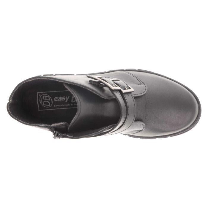 Women's Wide Fit DB Penelope Buckle Boots in Black Leather - Image 1