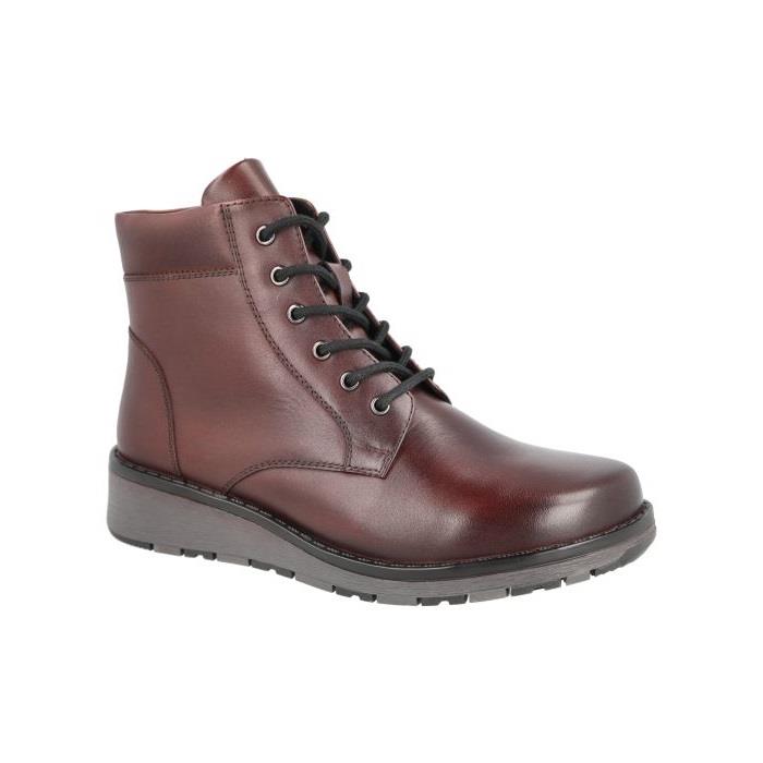 Womens Wide Fit Lace Up Boots by DB Shoes - Buckingham in Black Leather - Image 10