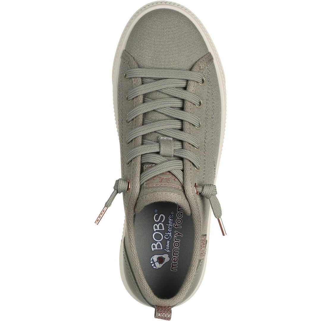 Women's Wide Fit Skechers 114640 Bobs Copa Canvas Shoes in Off White - Image 5