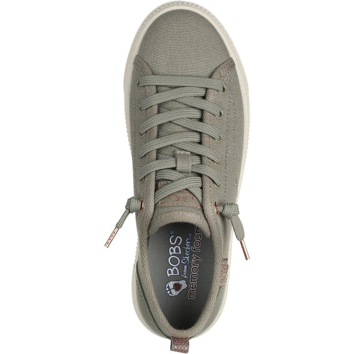 Women's Wide Fit Skechers 114640 Bobs Copa Canvas Shoes in Off White - Image 1