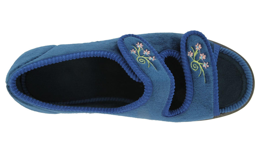 Womens Wide Fit DB Ace 2 Slippers in Black - Image 8