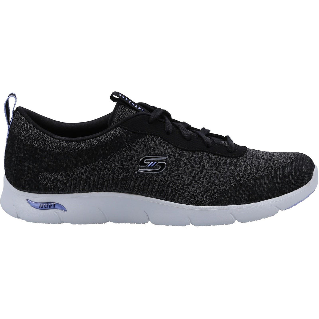 Women's Wide Fit Skechers 104272 Arch Fit Refine Trainers - Black/White in Black/White - Image 2