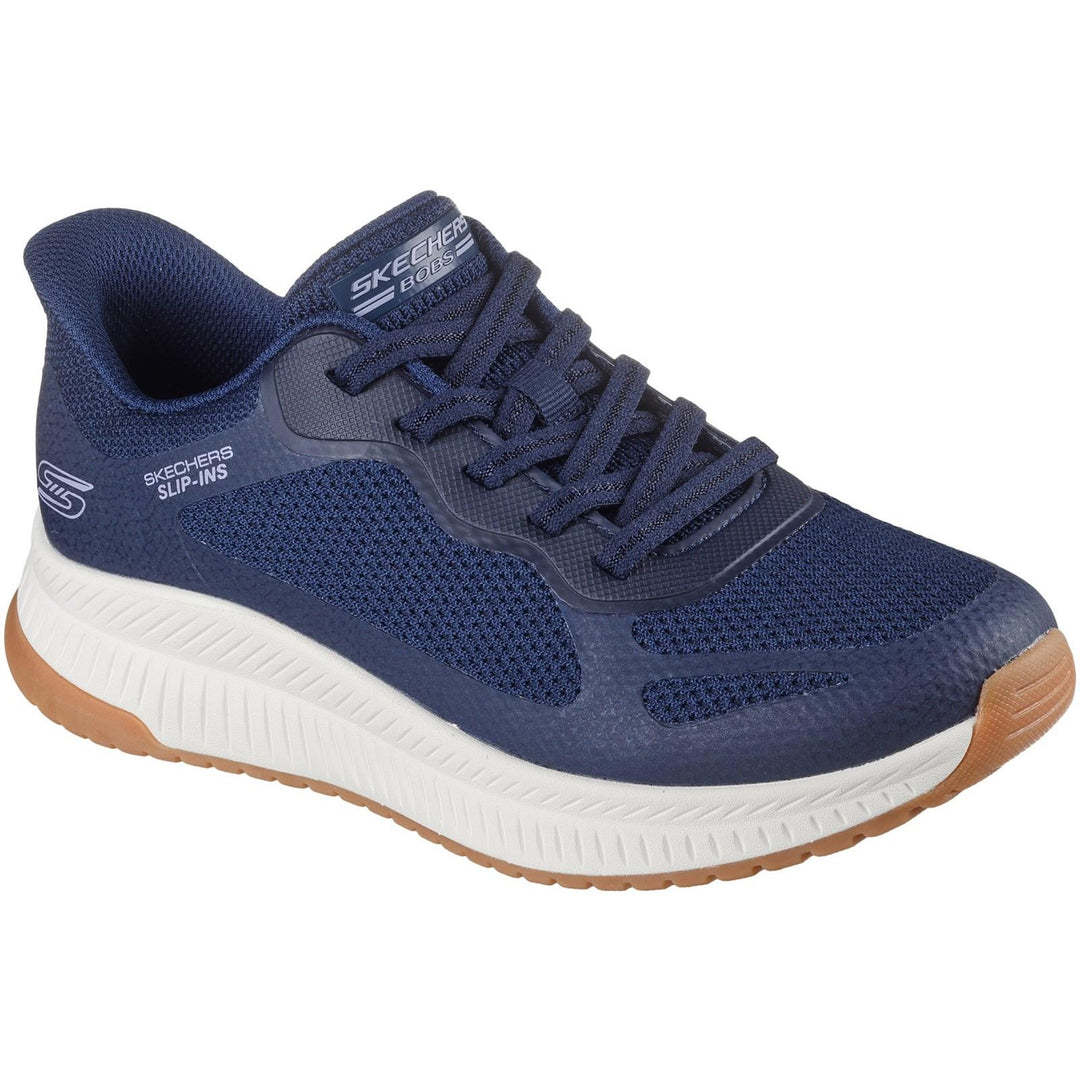 Women's Wide Fit Skechers 117624 Slip-ins Bobs Squad 4 Staple Look Trainers in Navy - Image 3