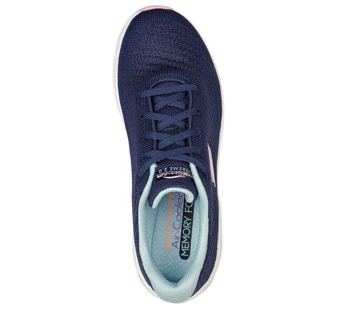 Women's Wide Fit Skechers 149645 Skech-Air Extreme 2.0 Classic Vibe Trainers in Black/Lavender - Image 1