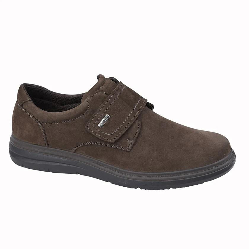 Men's Wide Fit Roamers M337 Touch Fastening Shoes - Brown Leather in Brown Leather - Image 3
