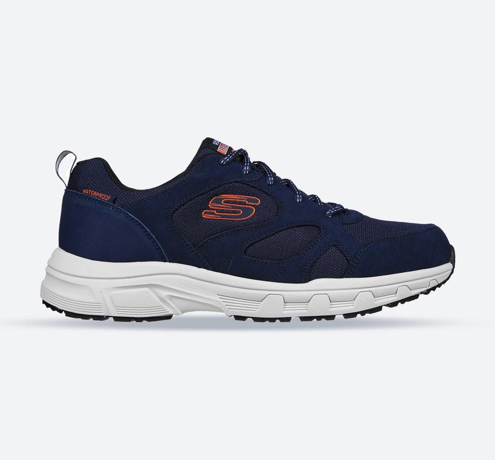 Men's Wide Fit Skechers 237348 Oak Canyon Sunfair Trekking Low Cut Trainers - Navy/Orange in Navy/Orange - Image 1