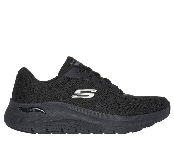 Women's Wide Fit Skechers 150051W Arch Fit 2.0 Big League Trainers - Black in Black - Image 1