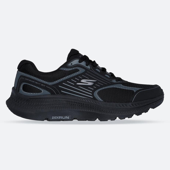 Men's Wide Fit Skechers 220866WW Go Run Consistent 2.0 Running Trainers - Goga Mat in Black - Image 1