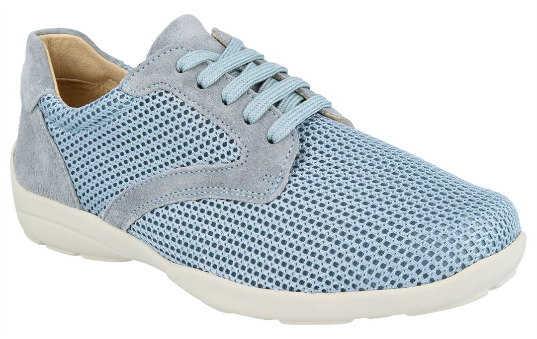 Womens Wide Fit DB Lexi Canvas in Sky Blue / Mesh - Image 3