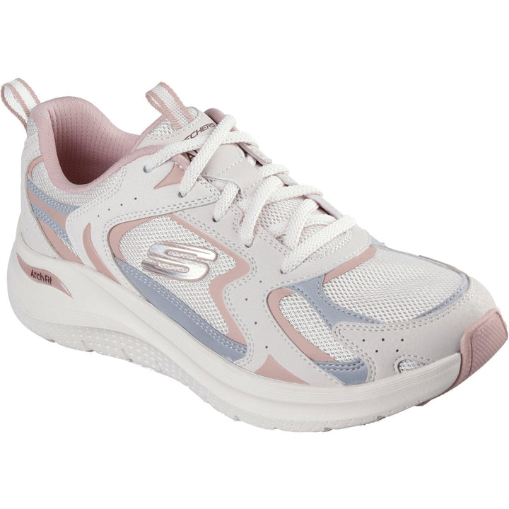 Women's Wide Fit Skechers 150332 Arch Fit 2.0 Vintage Luxe Trainers in Black/Rose Gold - Image 1