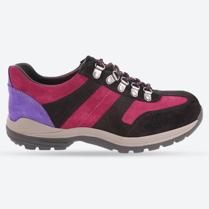 Women's Wide Fit DB Anais Walking Trainers in Black / Multi Suede - Image 1