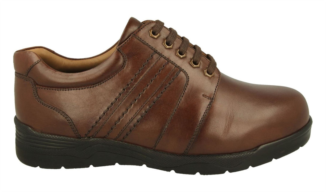 Mens Wide Fit DB Derek Shoes in Black Leather - Image 7