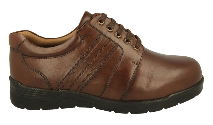Mens Wide Fit DB Derek Shoes in Black Leather - Image 1