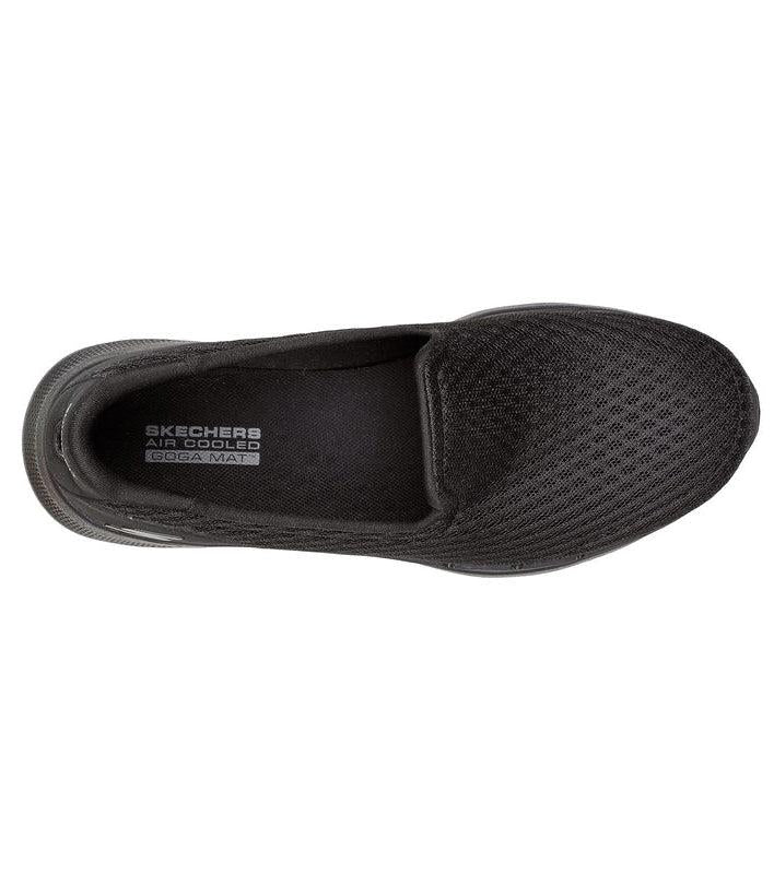 Womens Wide Fit Skechers 124508W Go Walk Trainers in Black - Image 1