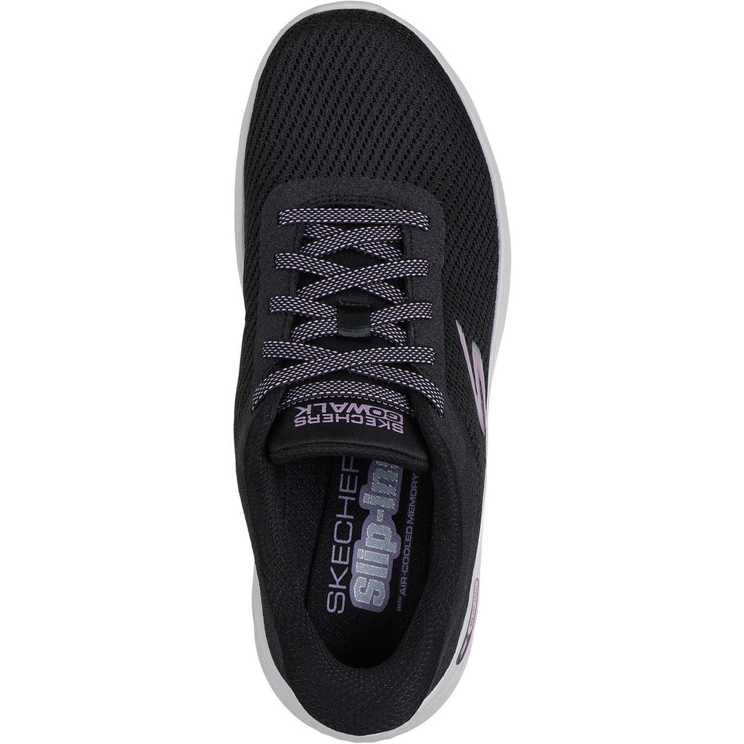 Women's Wide Fit Skechers 125516 Slip-ins Go Walk Flex Carla Trainers in Black - Image 5