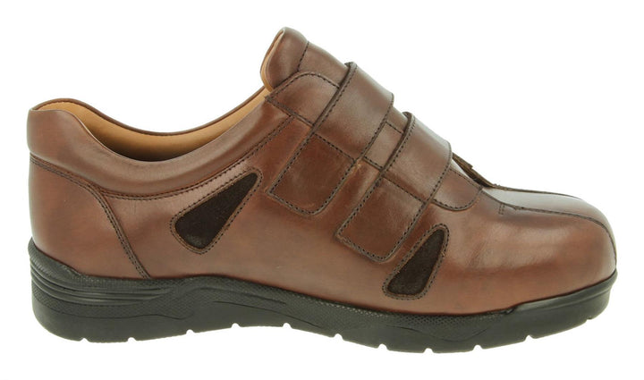 Mens Wide Fit DB Darren Shoes in Black Leather - Image 1