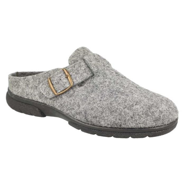 Men's Wide Fit DB Skyfall Mule Buckle Slippers in Navy Felt - Image 7