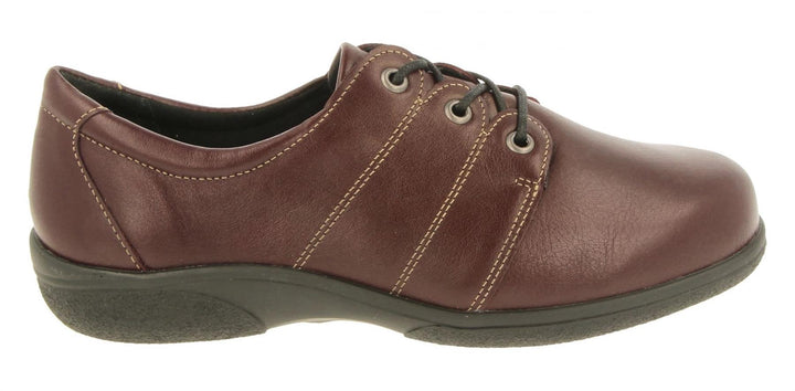 Womens Wide Fit DB Swan Shoes in Black Leather - Image 1