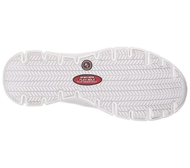 Women's Wide Fit Skechers 76536EC Work Relaxed Fit Sure Track Shoes in White - Image 1