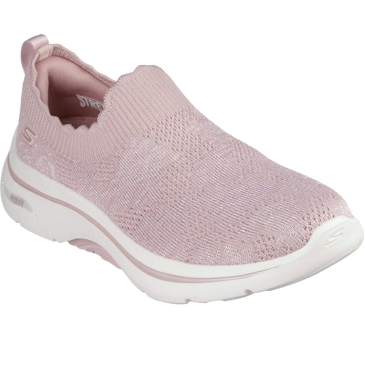 Women's Wide Fit Skechers 125329 Go Walk Arch Fit 2.0 Rosa Linda Trainers in Mauve - Image 1