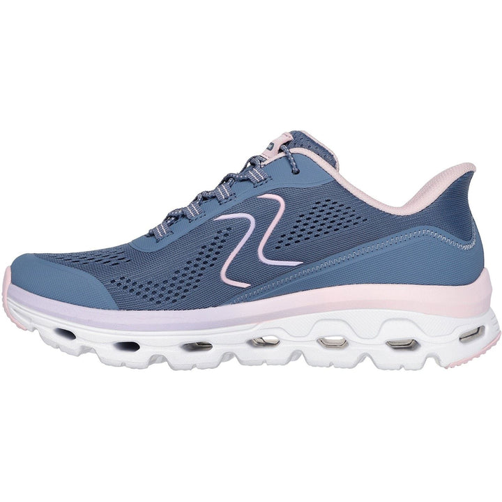 Women's Wide Fit Skechers 180272 Slip-ins Glide Step Sole Trainers in Slate/Pink - Image 1