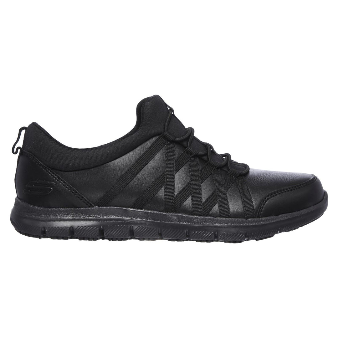 Women's Wide Fit Skechers 77283EC Ghenter Dagsby Occupational Trainers in Black - Image 2