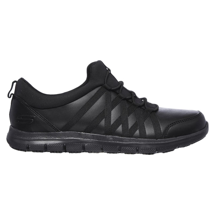 Women's Wide Fit Skechers 77283EC Ghenter Dagsby Occupational Trainers in Black - Image 1