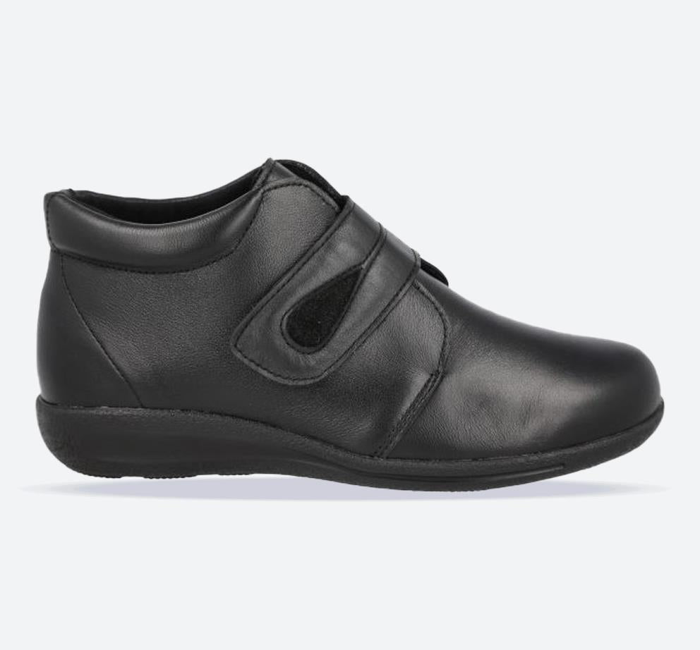 Women's Wide Fit DB Ferry Boots in Black Leather - Image 1