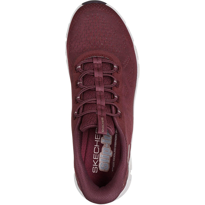 Women's Wide Fit Skechers 104750 Slip-ins Glide Step Elevate Amaze Trainers in Burgundy - Image 1