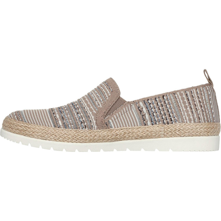 Women's Wide Fit Skechers 113982 Bobs Flexpadrille 3.0 Island Muse Espadrille Slippers in Black/Multi - Image 1