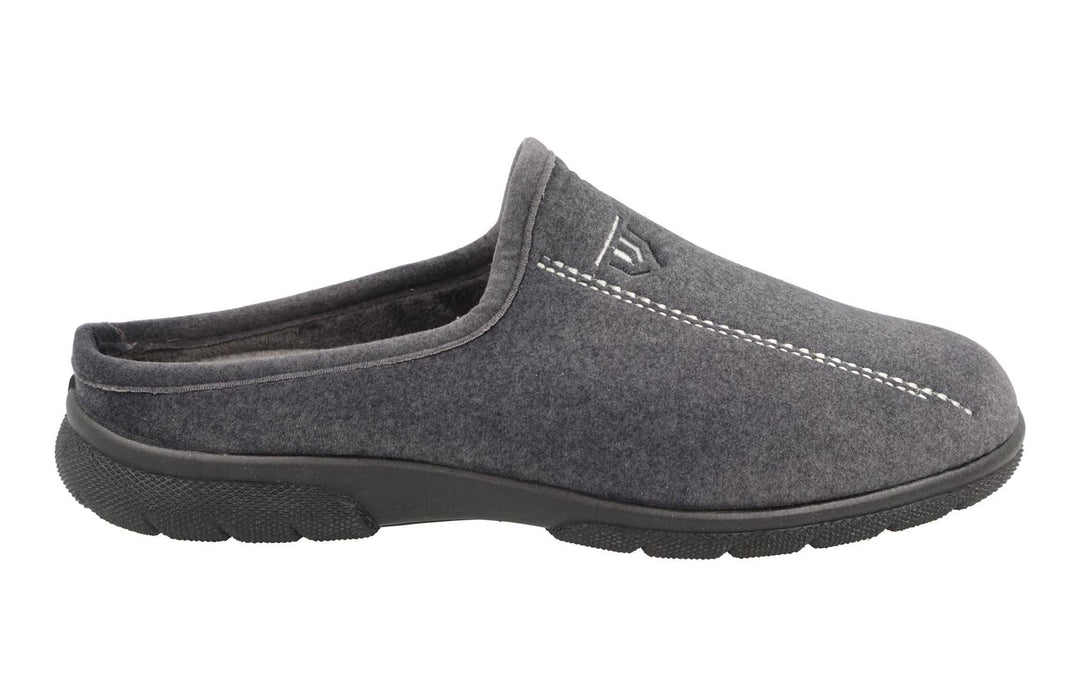 Men's Wide Fit DB Fred Mules in Grey - Image 2