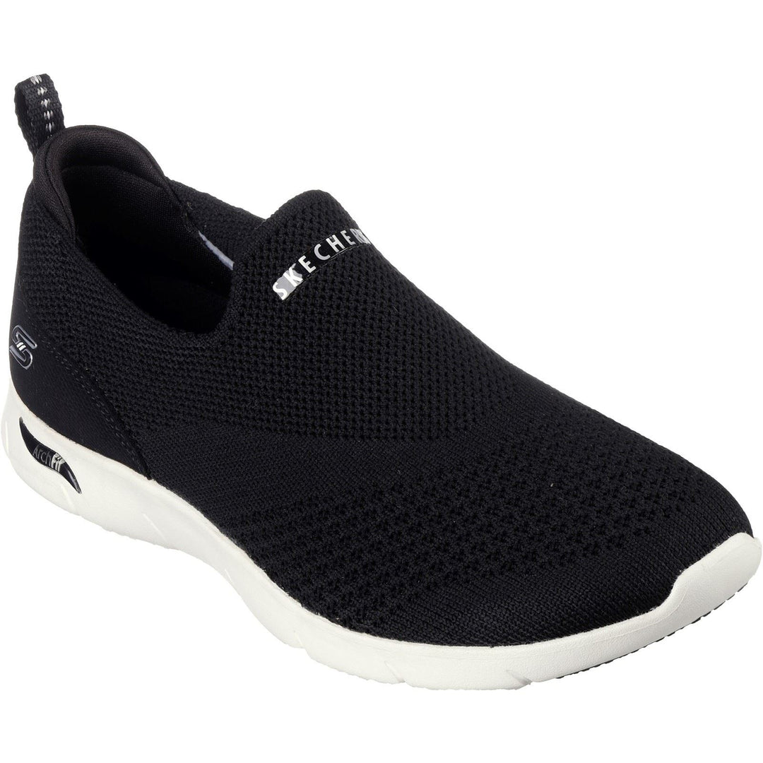 Women's Wide Fit Skechers 104164 Arch Fit Refine Don't Go Trainers - Black in Black - Image 3