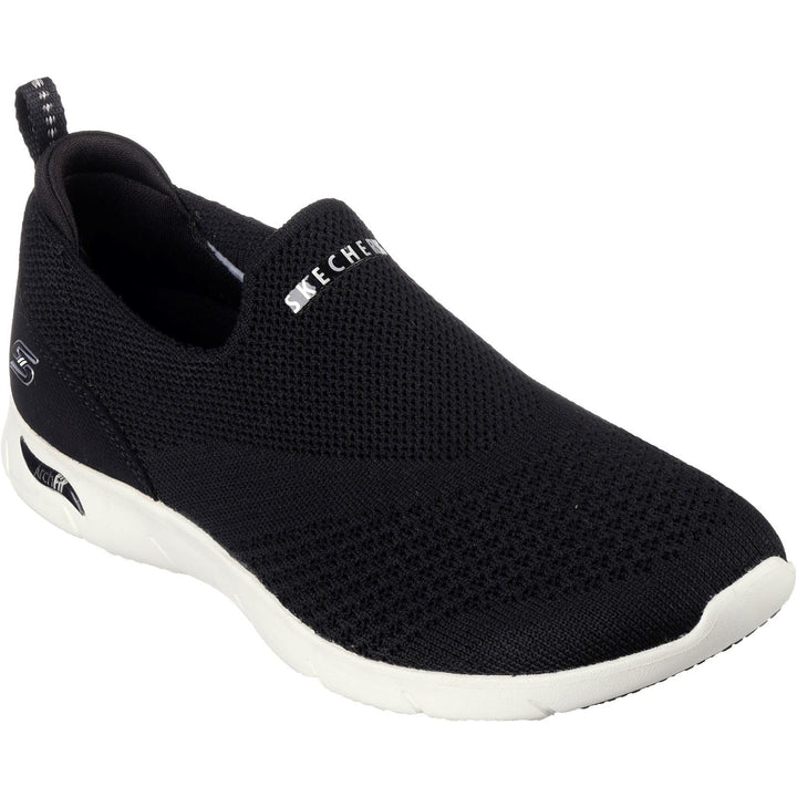 Women's Wide Fit Skechers 104164 Arch Fit Refine Don't Go Trainers - Black in Black - Image 1