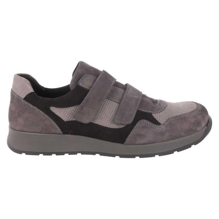 Men's Wide Fit DB Edmund Trainers in Black / Grey Suede - Image 9