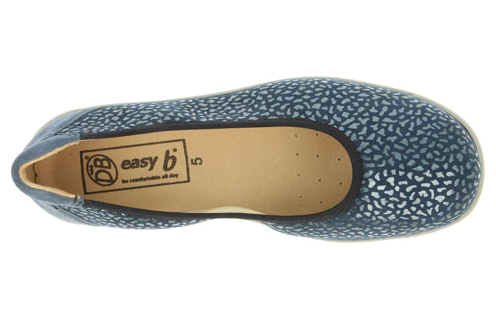 Womens Wide Fit DB Garganey Shoes in Navy Stretch Textile - Image 1