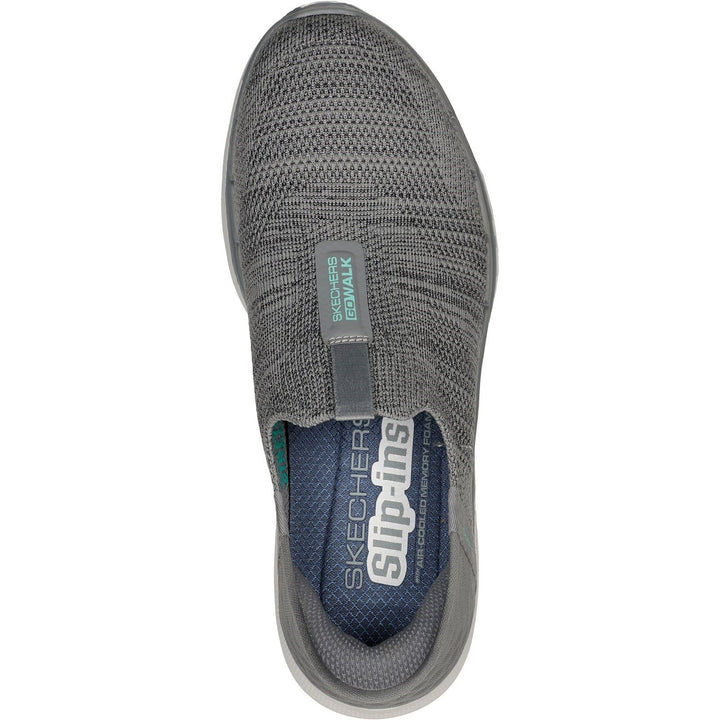 Women's Wide Fit Skechers 124569 Slip-ins GO WALK 6 Fabulous View Trainers - Grey in Grey - Image 1