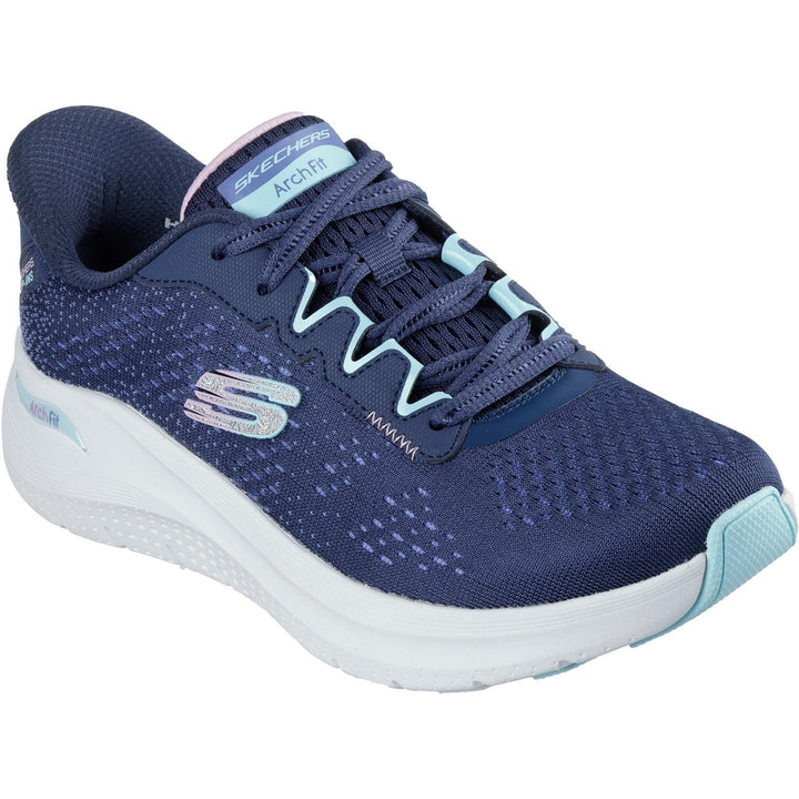Women's Wide Fit Skechers 150333 Slip-ins Arch Fit 2.0 Fresh Space Trainers in Black/Multi - Image 1