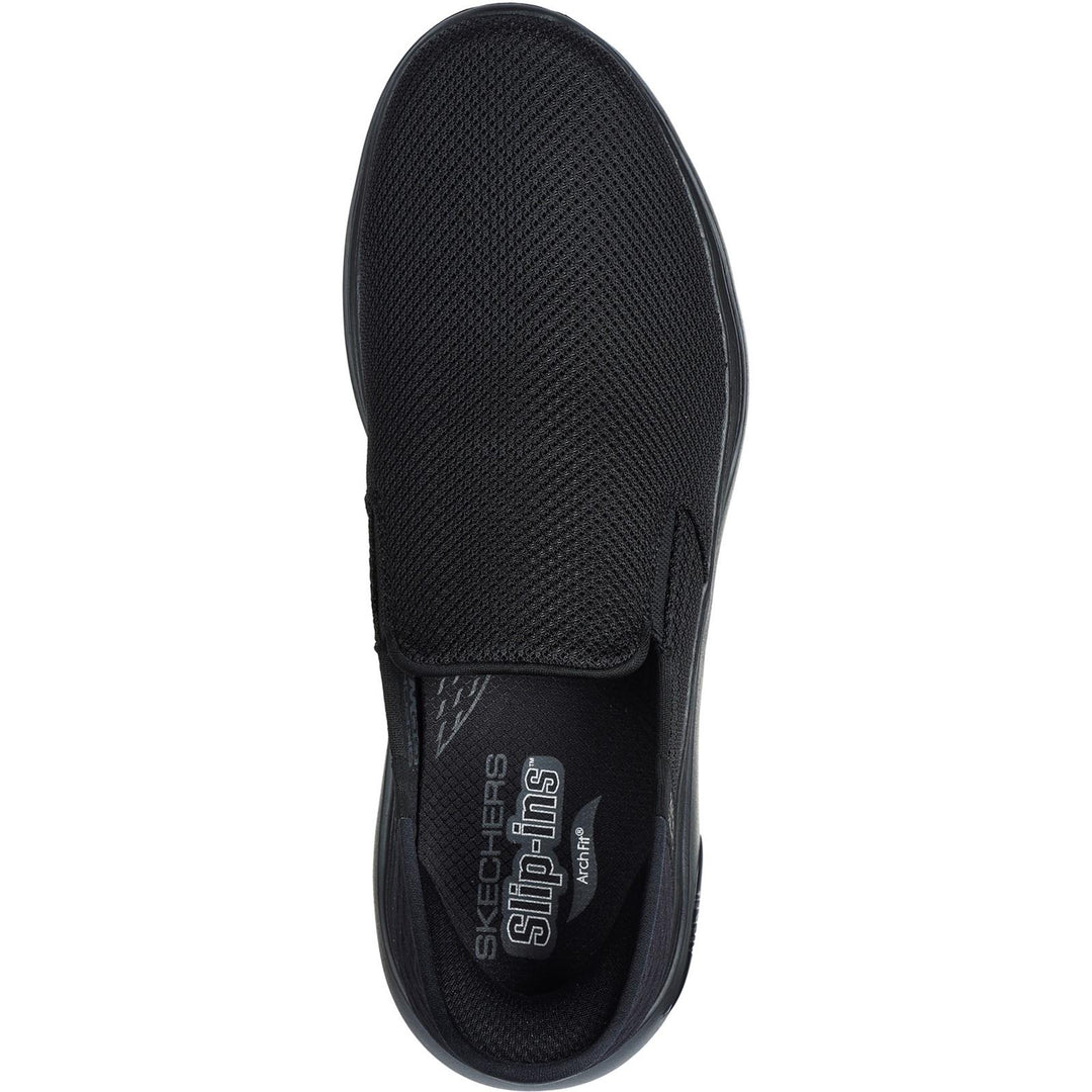 Men's Wide Fit Skechers 216600WW Slip-ins Go Walk Arch Fit Trainers in Black - Image 5