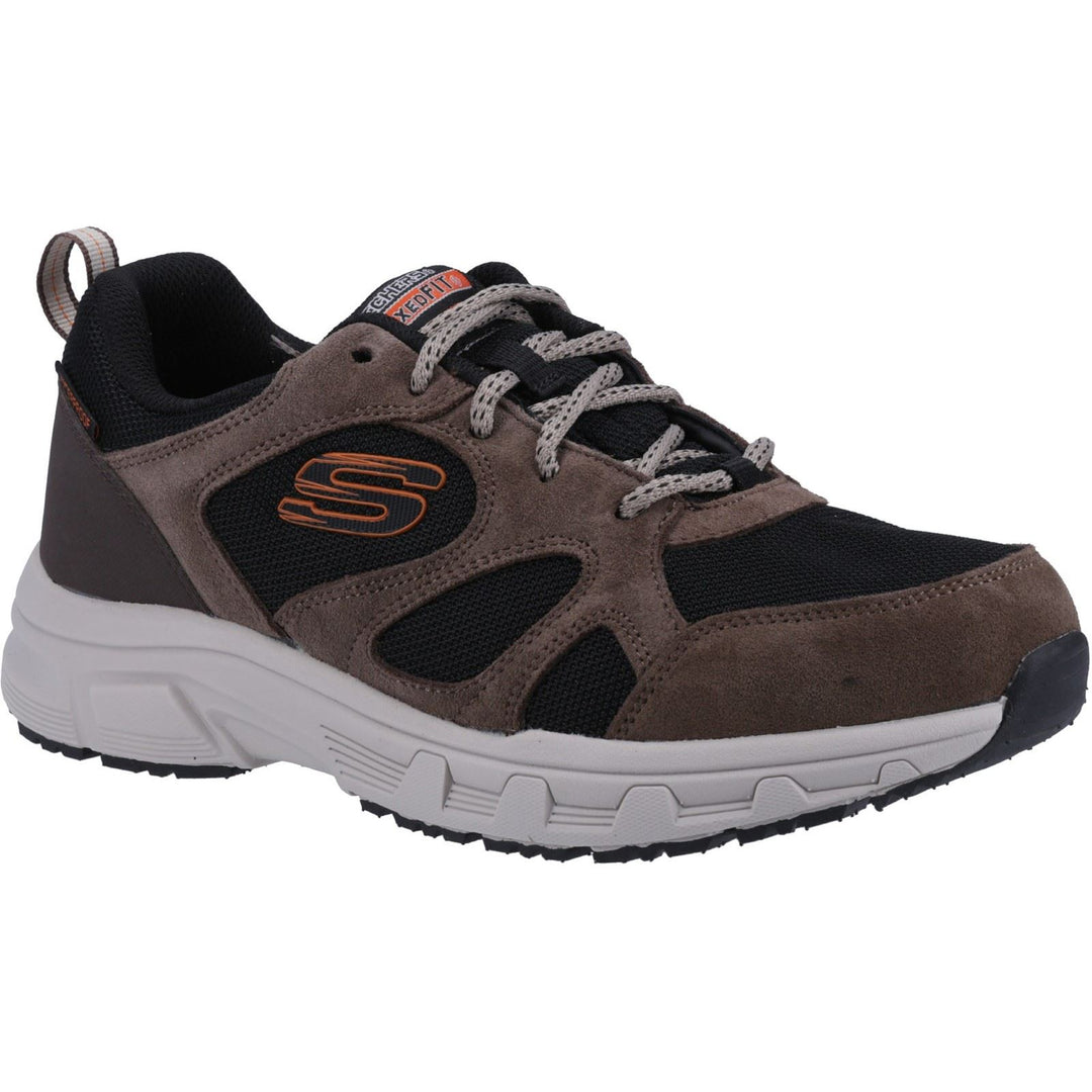 Men's Wide Fit Skechers 237348 Oak Canyon Sunfair Trekking Low Cut Trainers - Brown/Black in Brown/Black - Image 3