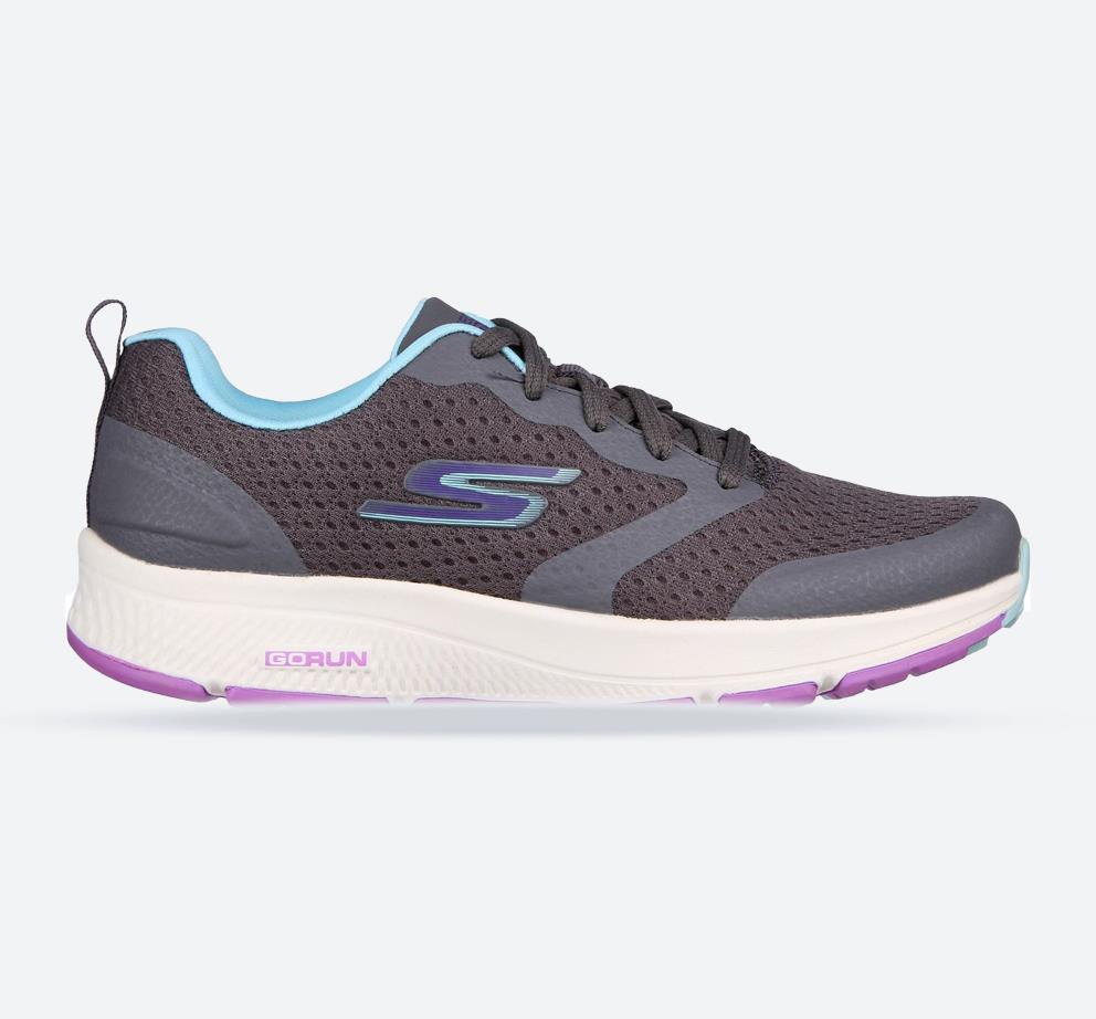 Women's Wide Fit Skechers 128277 GO RUN Consistent Intensify X Trainers in Charcoal/Blue - Image 1