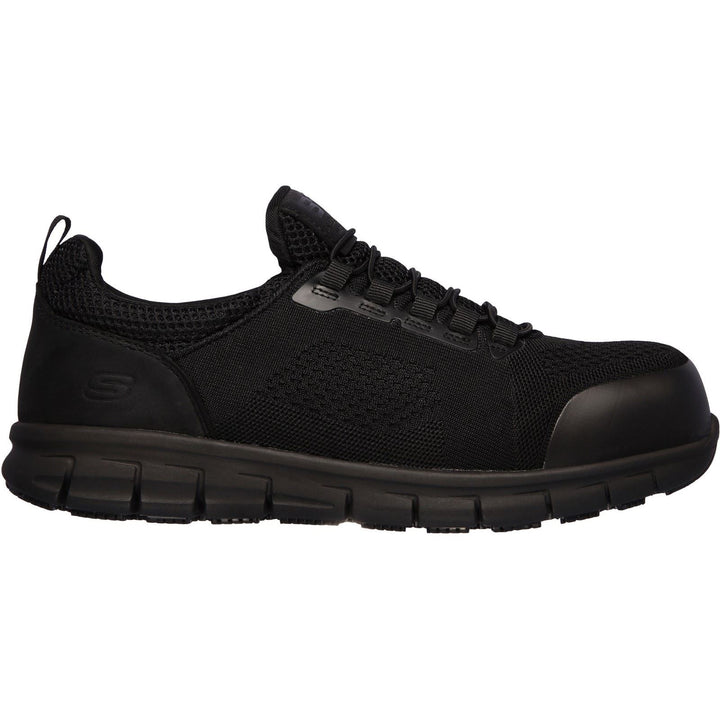 Men's Wide Fit Skechers 200013EC Synergy Omat Safety Trainers in Black - Image 1
