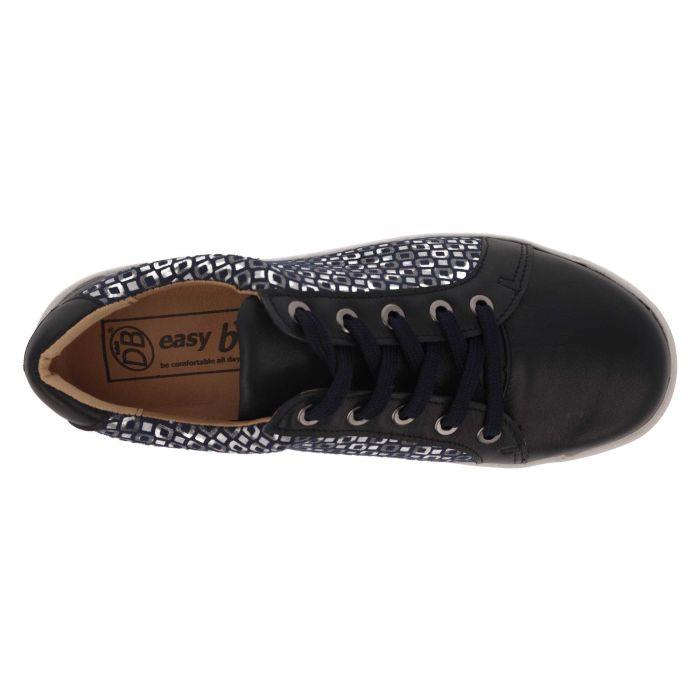 Women's Wide Fit DB Campion Shoes in Navy Leather / Textile - Image 1