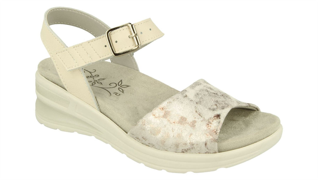 Womens Wide Fit DB Nightjar Sandals in Sky Blue Lea / Suede - Image 3