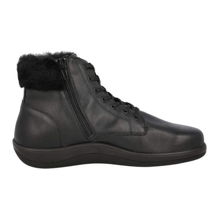 Women's Wide Fit DB Buckfast Boots in Black Leather - Image 1