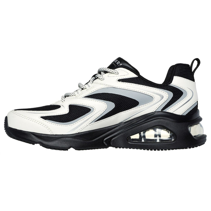 Women's Wide Fit Skechers 177424 Tres Air Uno Street Fl Air Trainers -  Black/White in Black/White - Image 1