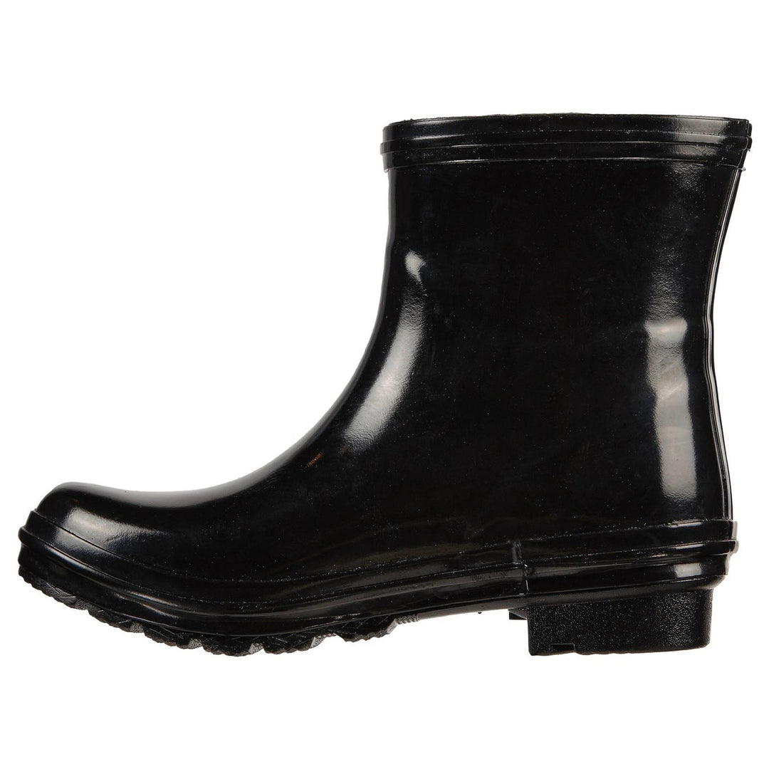 Women's Wide Fit Skechers 113377 Rain Check Neon Puddles Wellingtons Boots in Black - Image 4