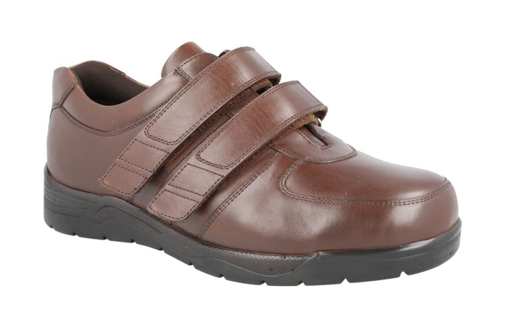 Men's Wide Fit DB Kevin Shoes in Black Leather - Image 1