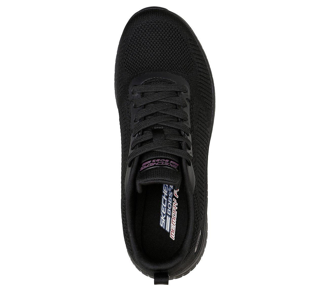 Womens Wide Fit Skechers Bobs Squad Chaos Face Off 117209 Vegan Trainers - Black in Black - Image 5