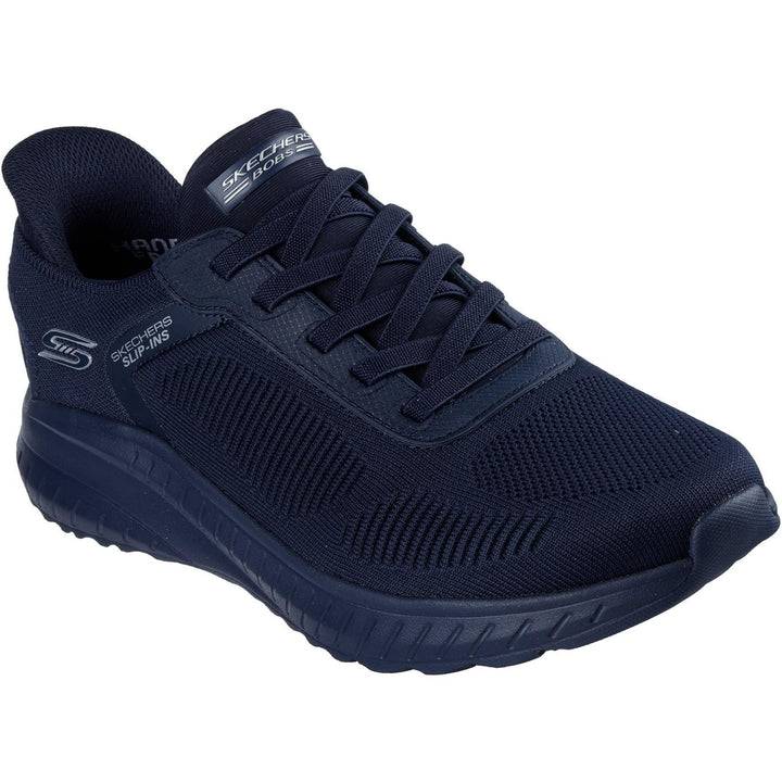 Men's Wide Fit Skechers Slip-ins 118312 Bobs Sport Squad Chaos Solid Step Trainers in Dark Grey - Image 1